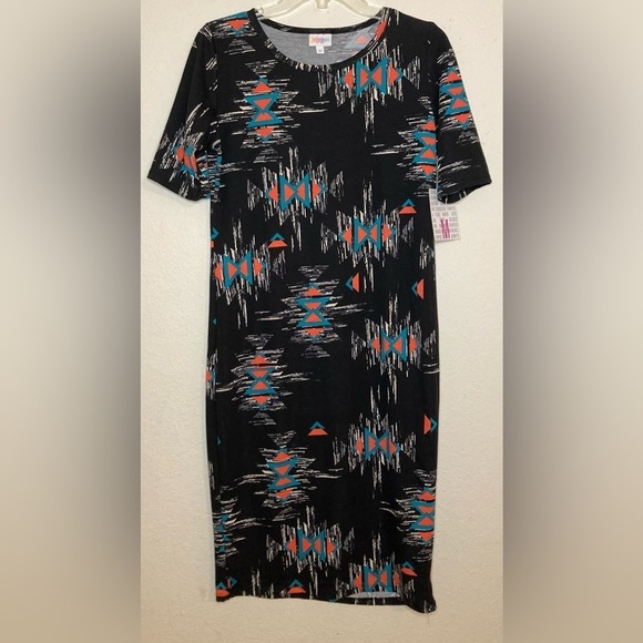 NWT Lularoe Julia Dress M Form Fitting Midi Knit with Mid Length Sleeves - Picture 1 of 6
